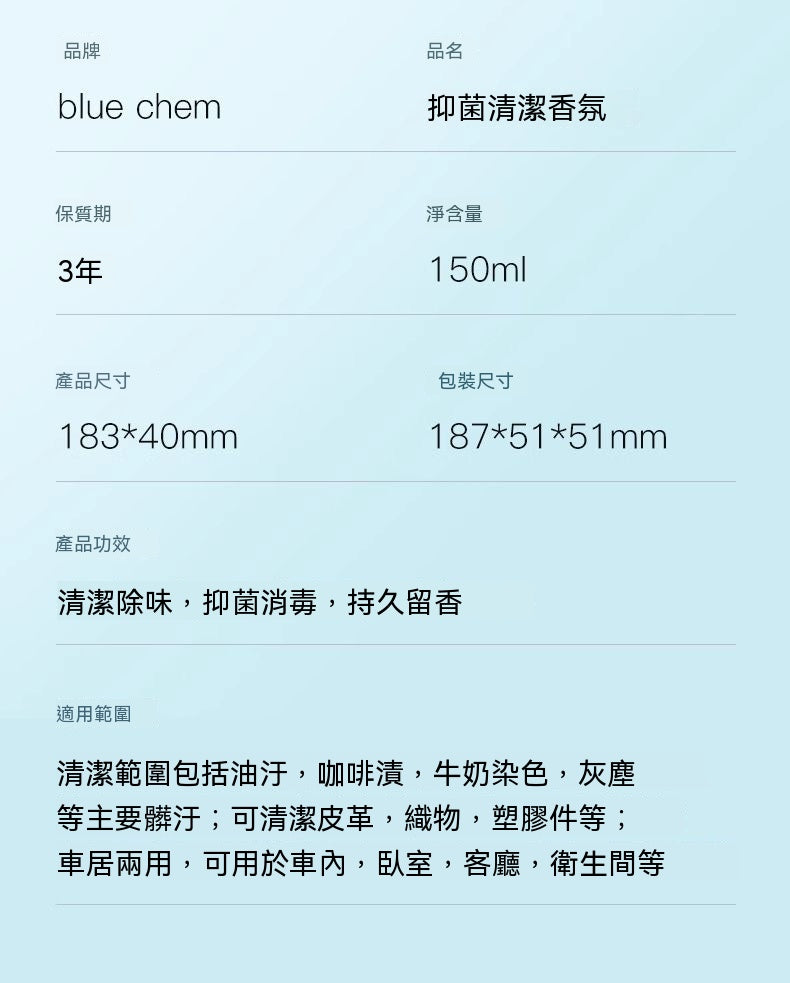汽車內飾香氛抑菌清潔噴霧