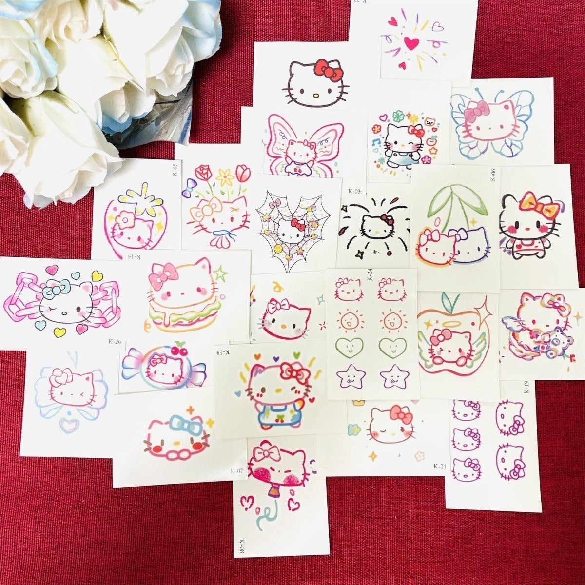 多巴胺彩色Hello Kitty防水紋身貼