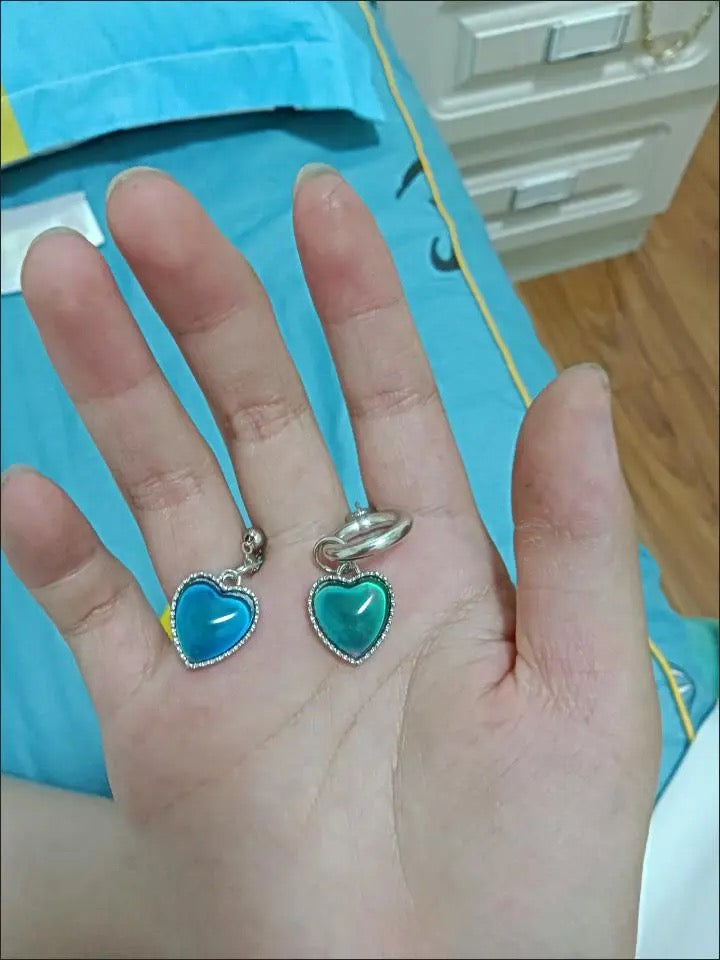 冰安糯感溫變色愛心項鍊