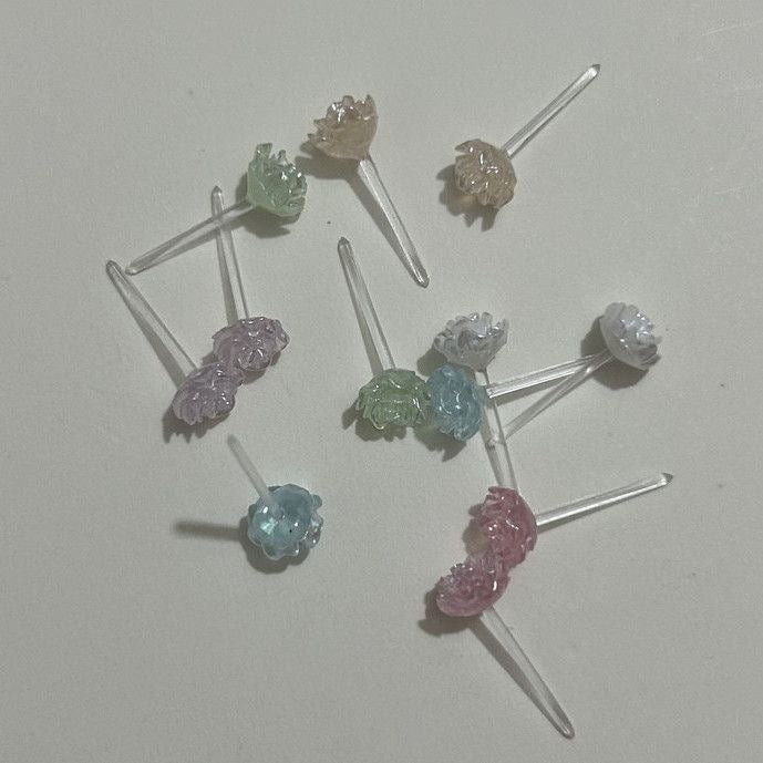 清新色小糖豆樹脂山茶花耳釘