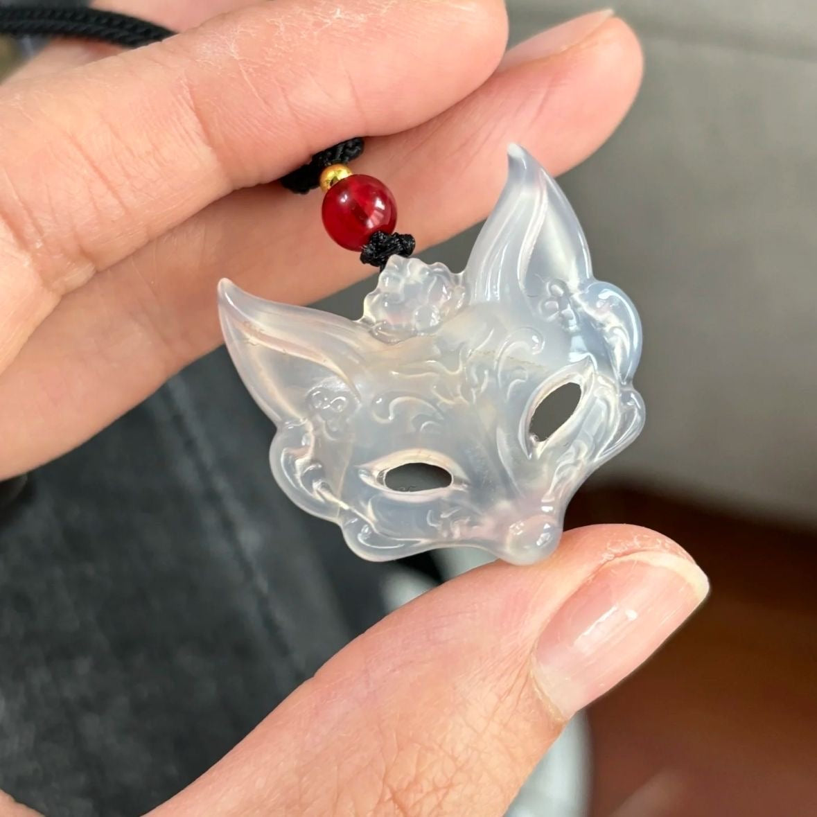 國風狐狸面具吊墜項鍊