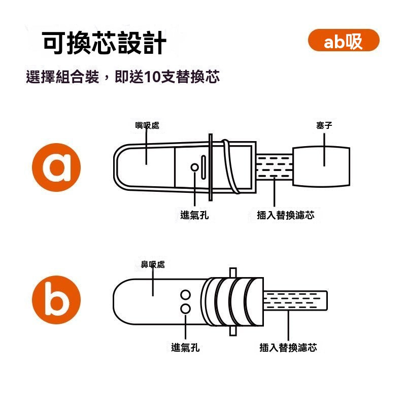 ab吸果味吸棒（雙頭兩用換芯式）