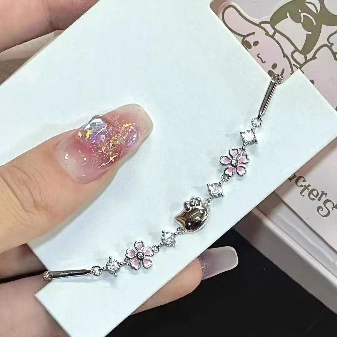 Hello Kitty櫻花鑲鑽手鏈