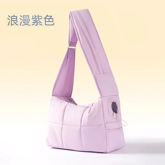 紡棉簡約外出斜挎包（貓咪外出包）