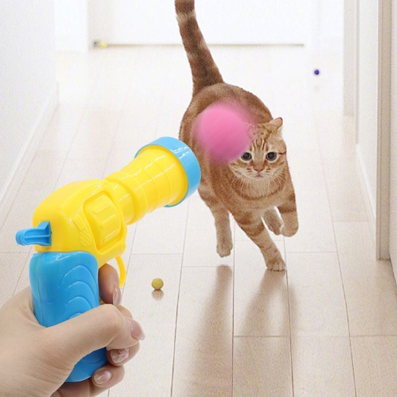 逗猫玩枪毛绒球发射器