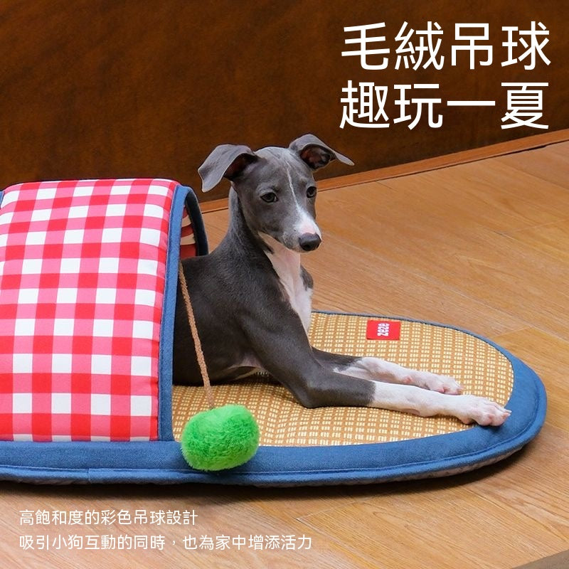 夏季藤席吊球寵物窩墊