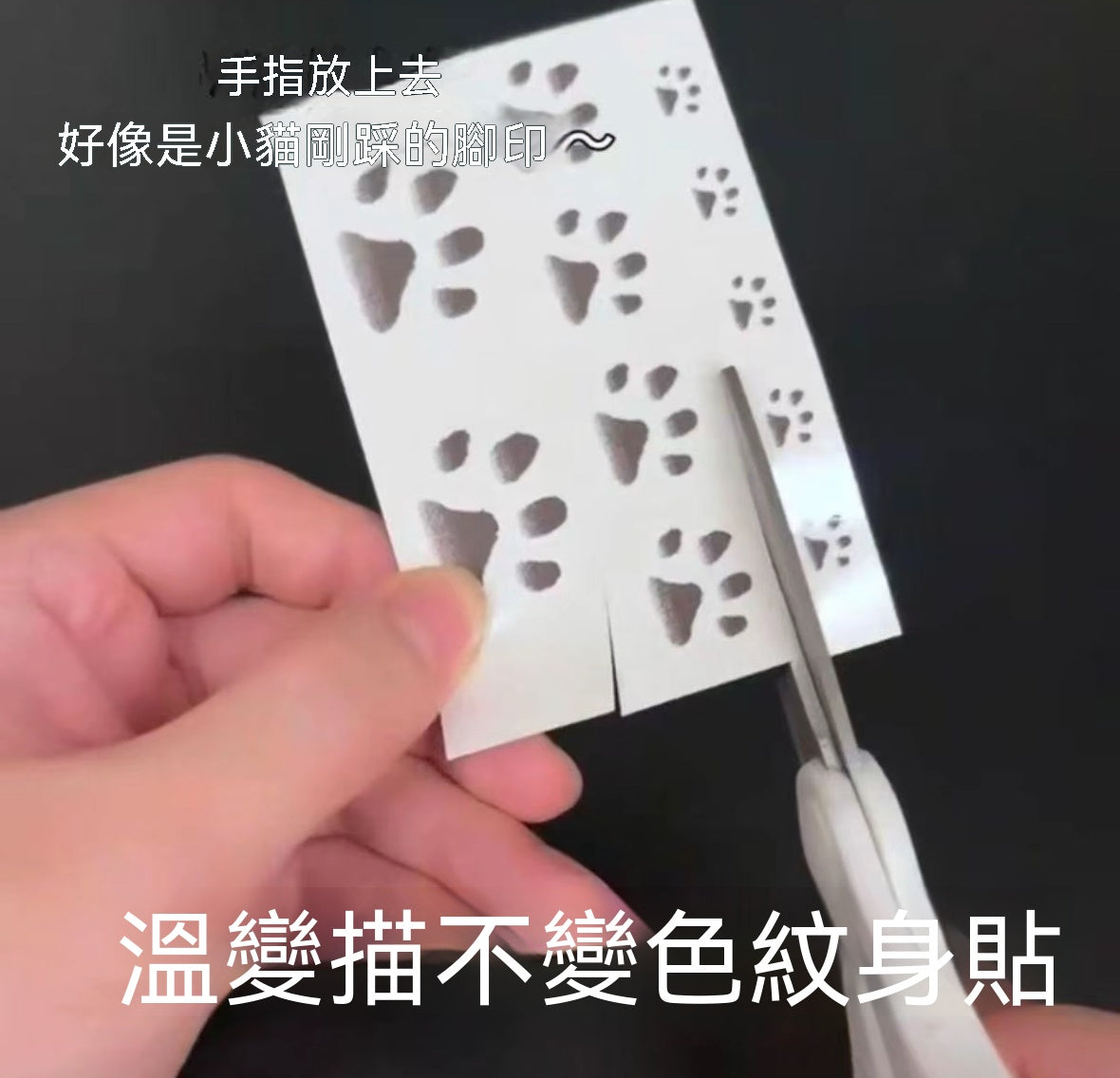 貓爪溫變變色紋身貼