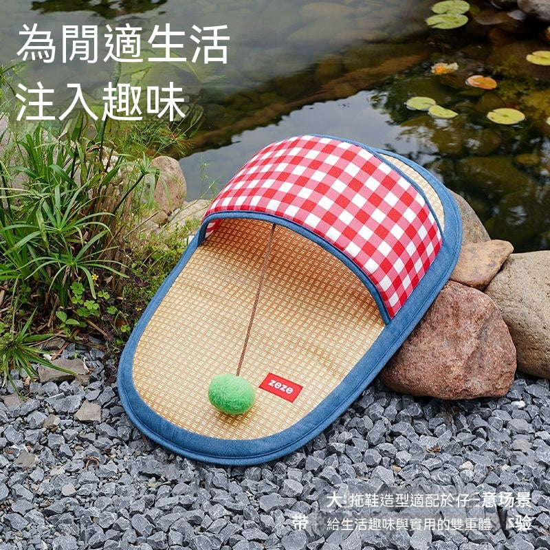 夏季藤席吊球寵物窩墊