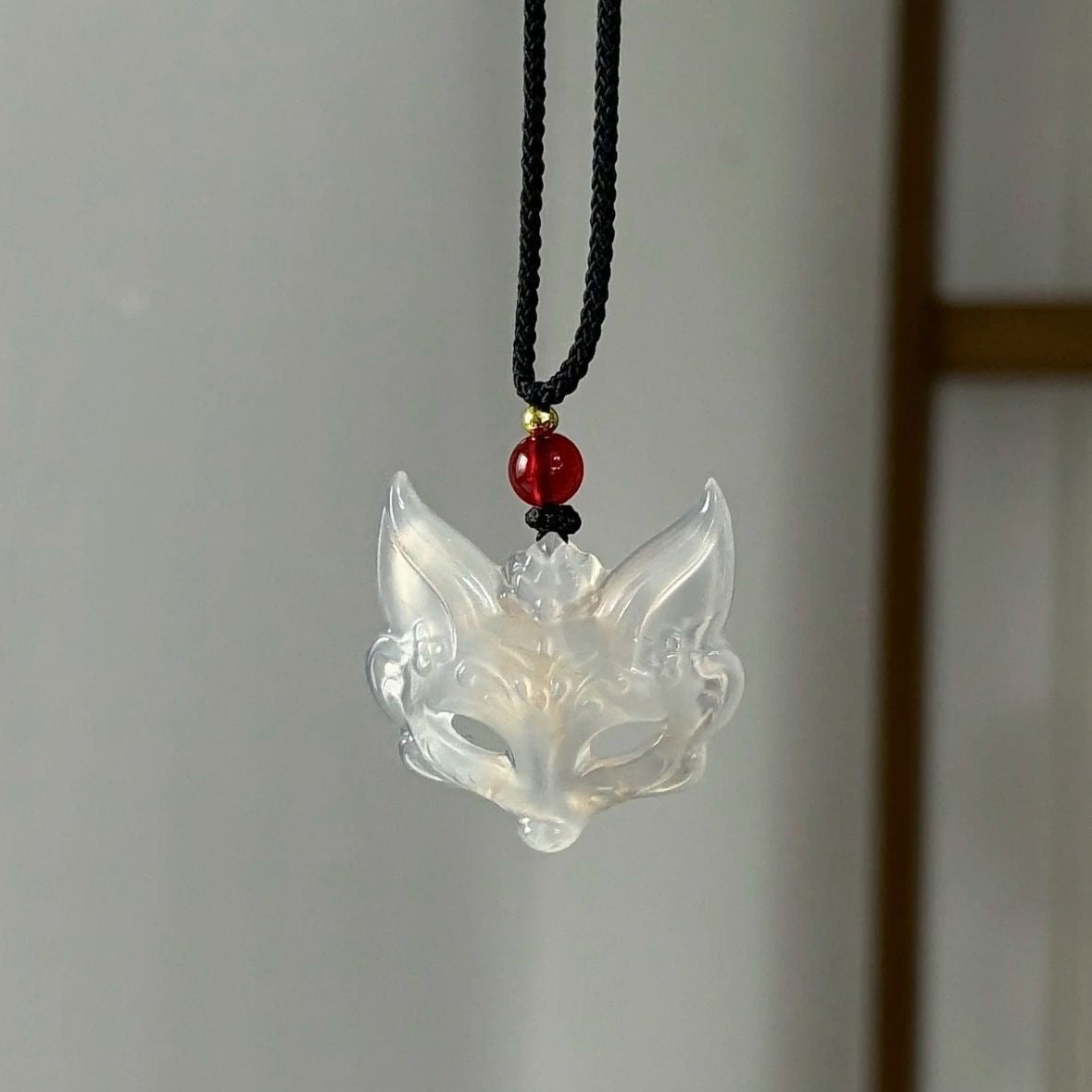 國風狐狸面具吊墜項鍊