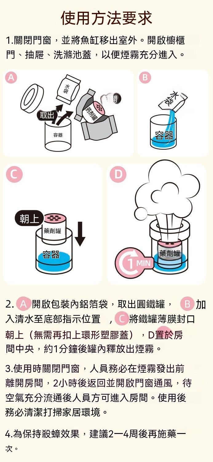 煙霧式殺蟑煙燻劑
