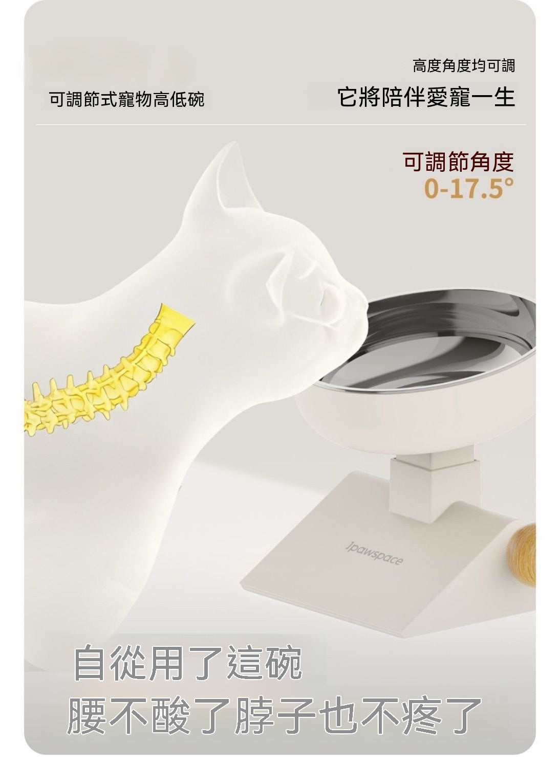 不銹鋼升降式寵物進食碗