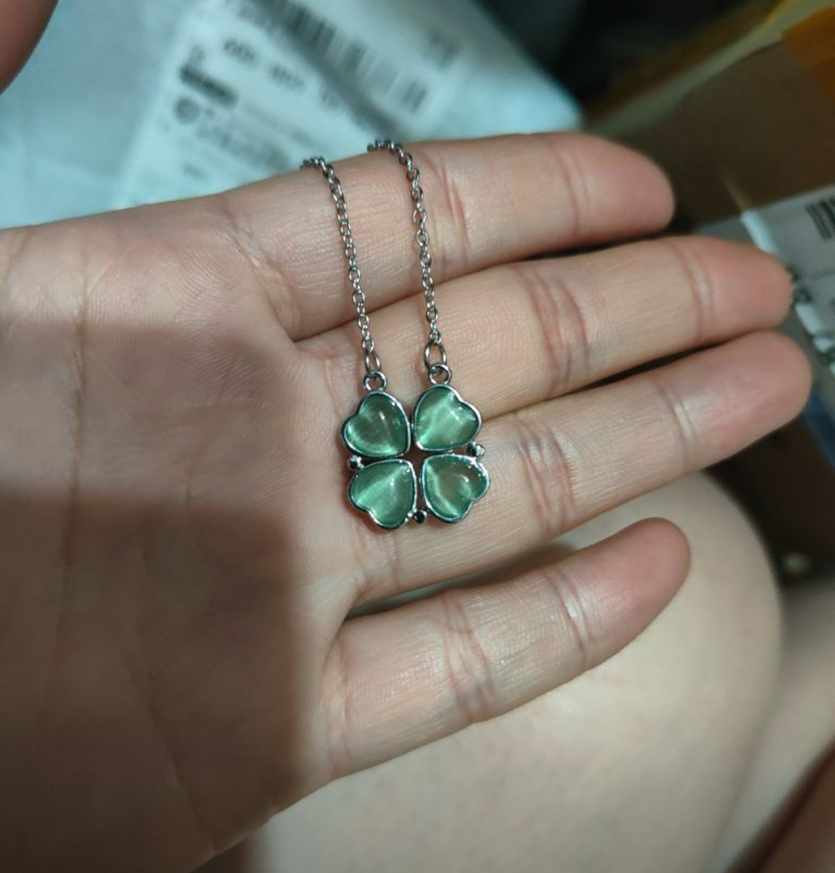 幸運四葉草磁吸愛心項鍊（可拆分款）