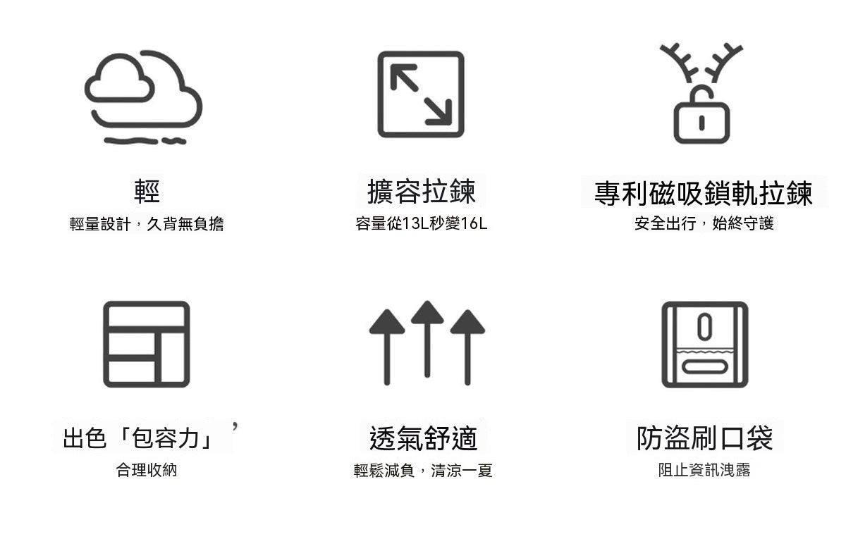 輕拓戶外可調容量後背包