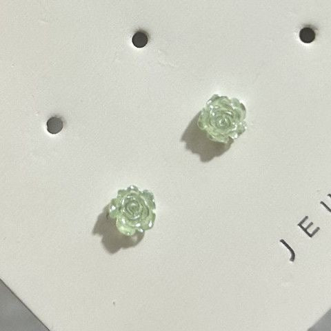 清新色小糖豆樹脂山茶花耳釘