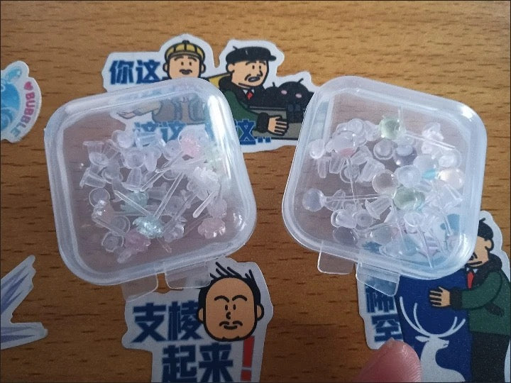 清新色小糖豆樹脂山茶花耳釘