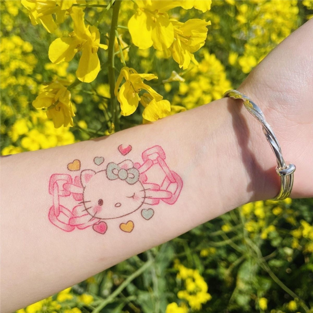 多巴胺彩色Hello Kitty防水紋身貼
