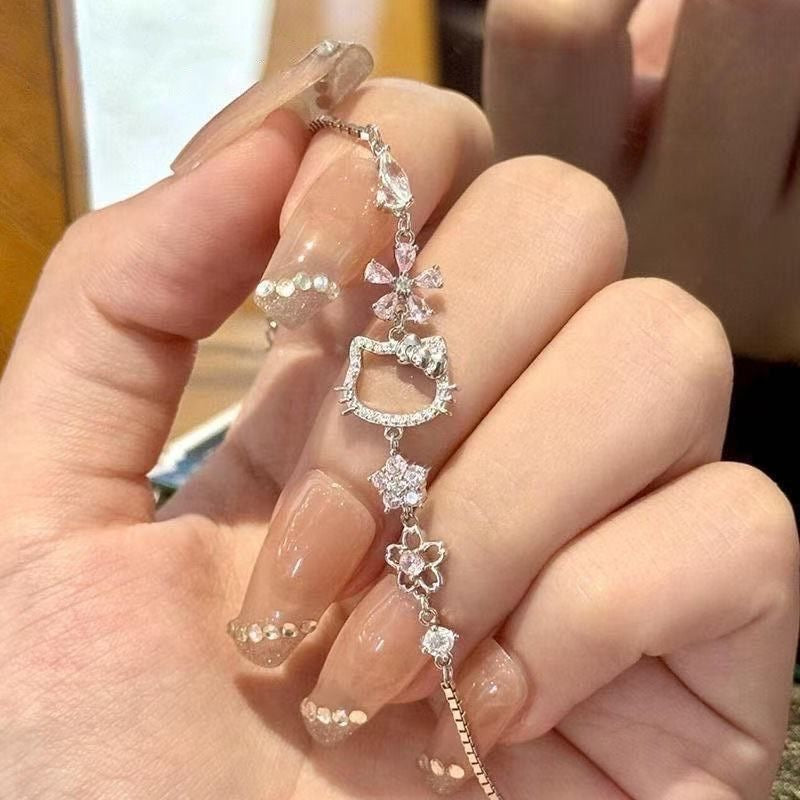 Hello Kitty櫻花鑲鑽手鏈