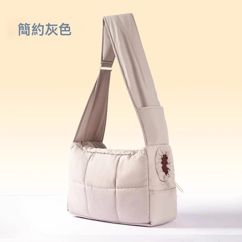 紡棉簡約外出斜挎包（貓咪外出包）