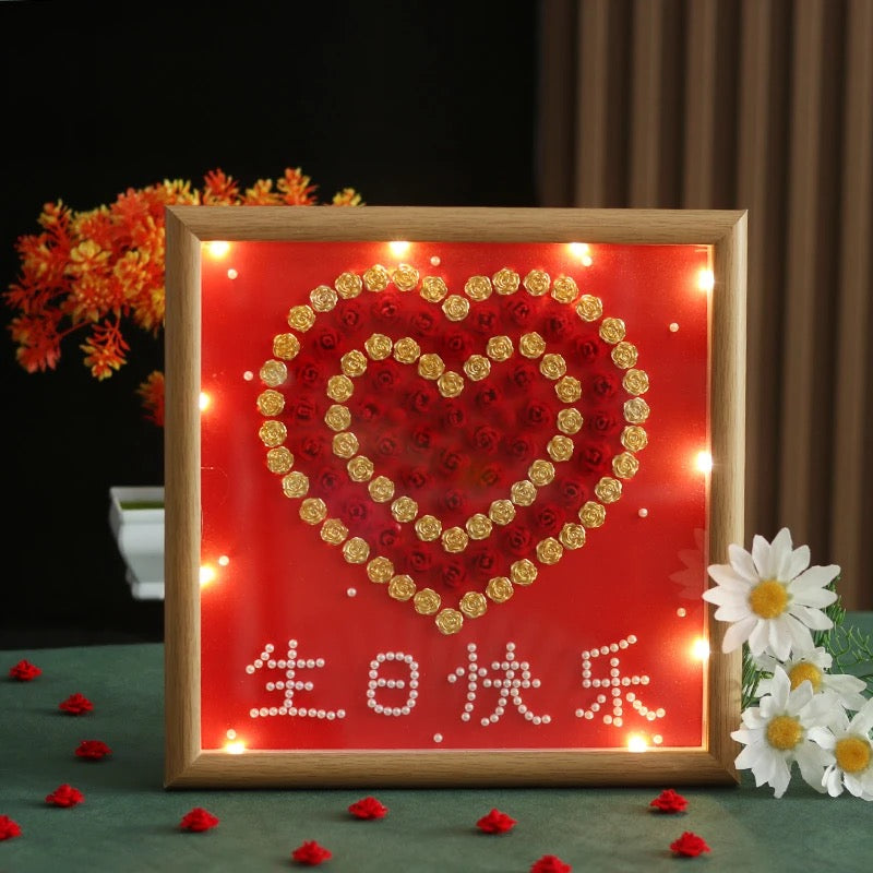 DIY生日玫瑰月亮相框材料包