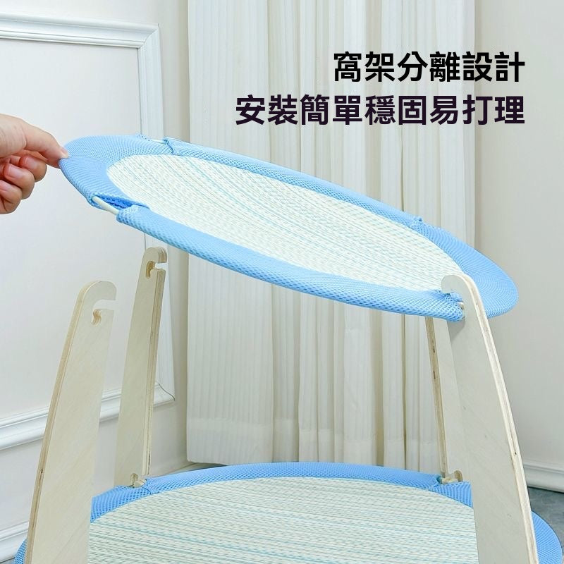 雙層圓形亞草席貓窩（加大號離地吊床