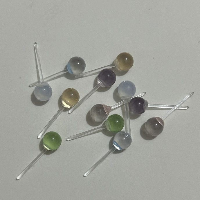 清新色小糖豆樹脂山茶花耳釘