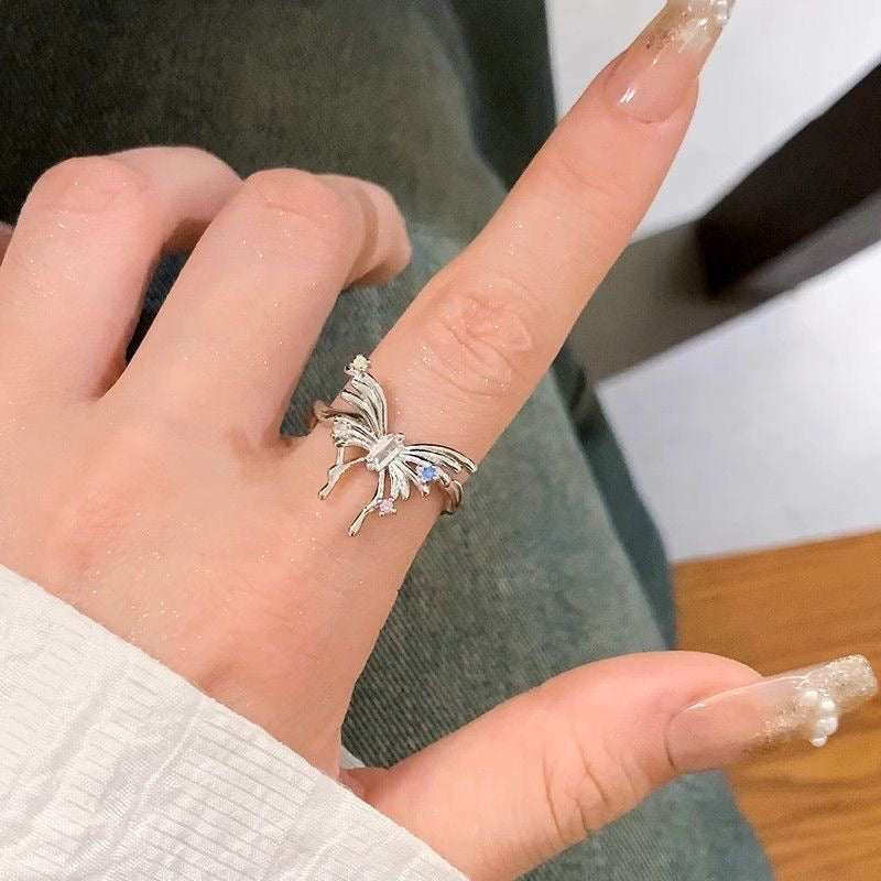 蝴蝶鋯石開口戒指