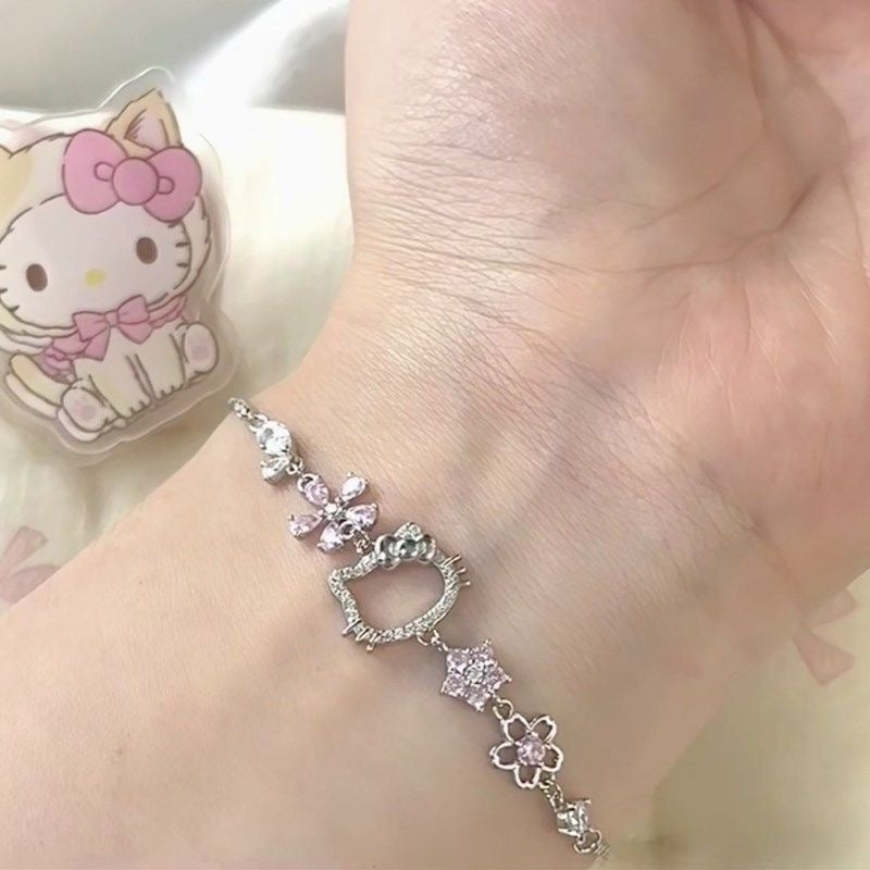 Hello Kitty櫻花鑲鑽手鏈